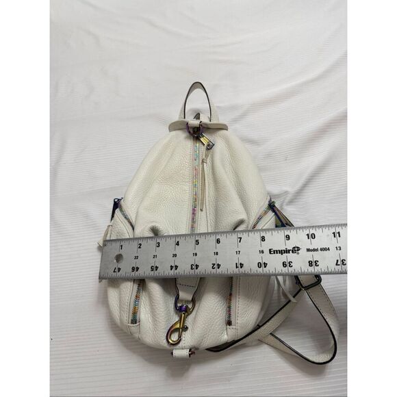 Rebecca Minkoff White Leather Oil Slick Rainbow Backpack Purse Handbag main image 7